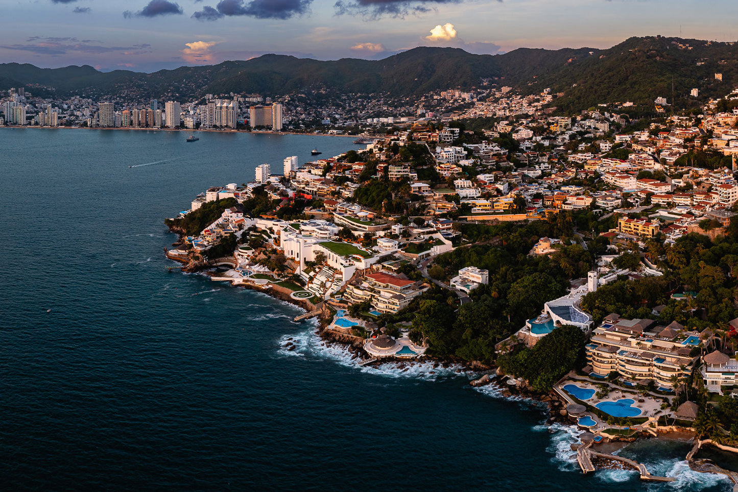 Acapulco Bay at Winter Sunset: An Aerial Panorama - Rodrigo Ojeda Photography